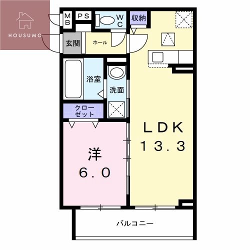 恩智駅 徒歩18分 1階の物件間取画像