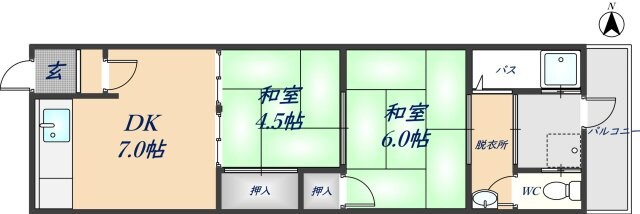河内山本駅 徒歩12分 1階の物件間取画像