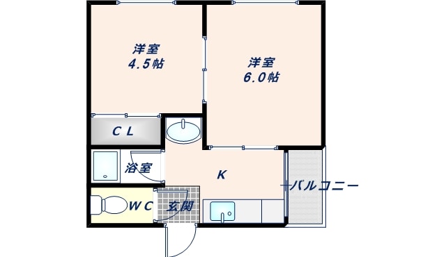 河内小阪駅 徒歩5分 5階の物件間取画像