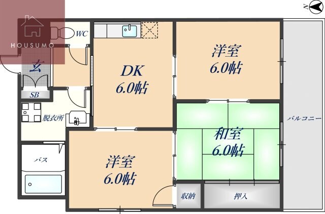 河内山本駅 徒歩19分 2階の物件間取画像