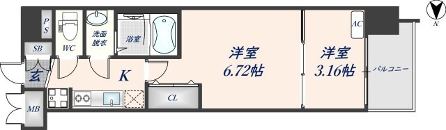 スプランディッド荒本駅前DUEの物件間取画像