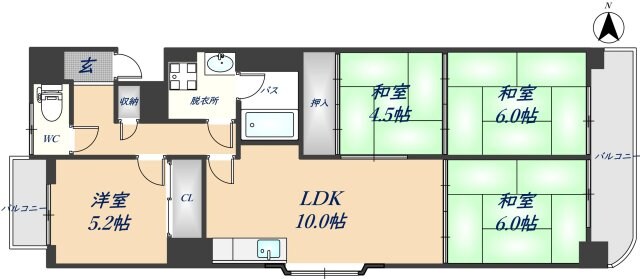 木の国ハイツの物件間取画像