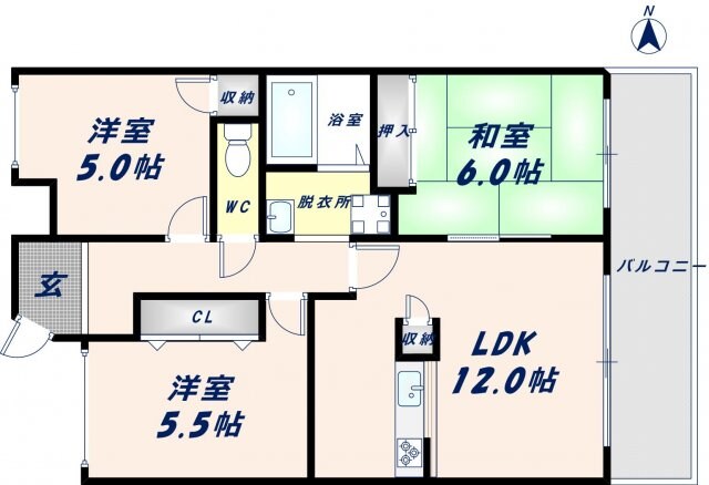 長田駅 徒歩7分 1階の物件間取画像