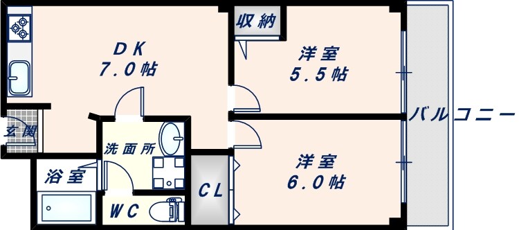 コーポ陣内Ⅰの物件間取画像