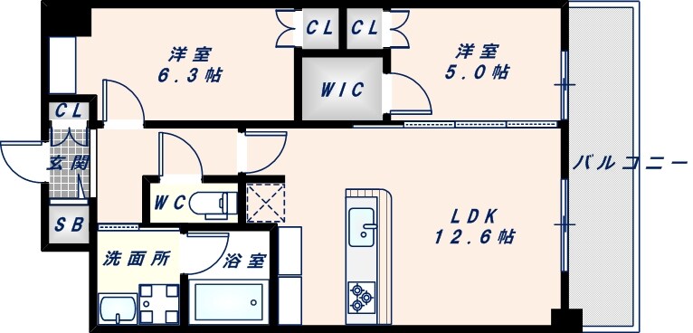 今里駅 徒歩4分 1階の物件間取画像