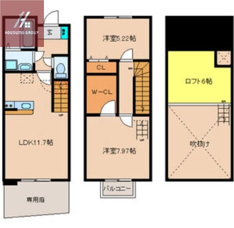久宝寺口駅 徒歩5分 1階の物件間取画像