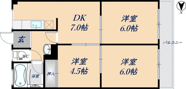 石切グリーンハイツの物件間取画像