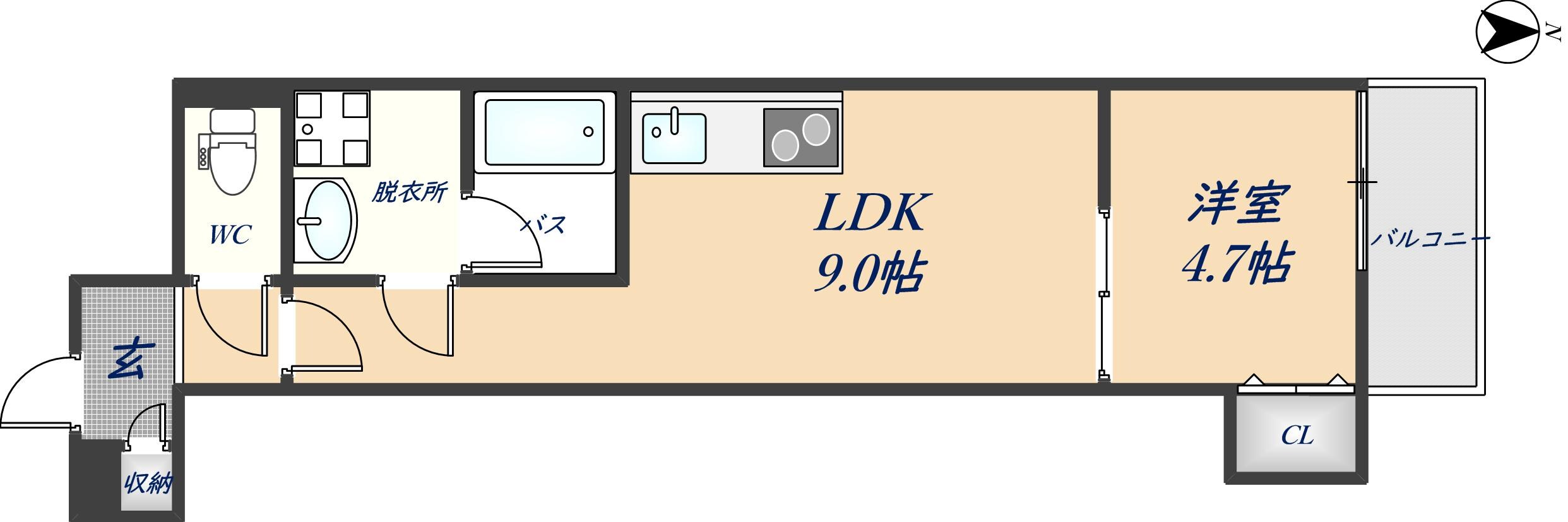 ルクレール菱屋の物件間取画像