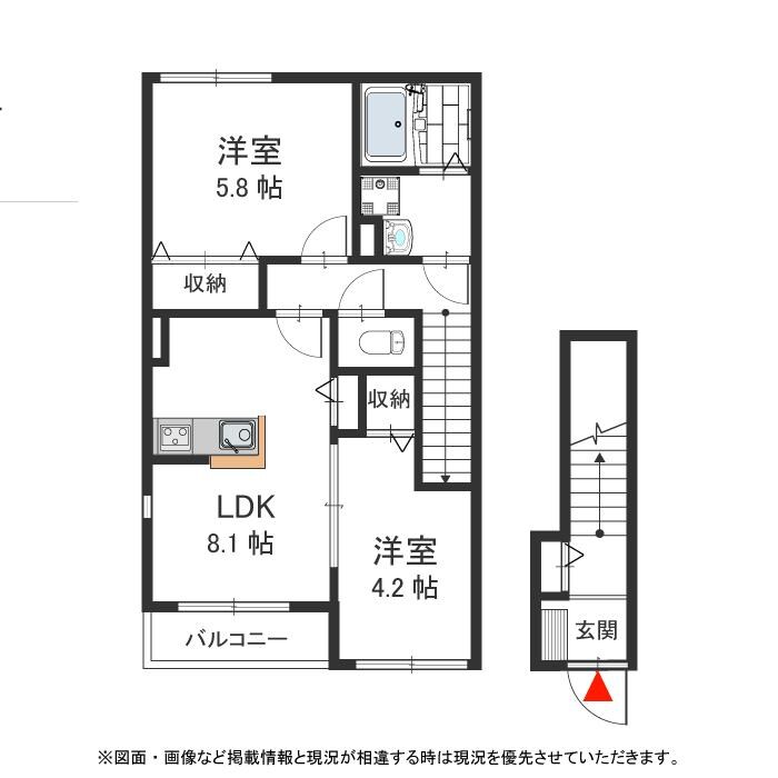 高井田駅 徒歩10分 2階の物件間取画像