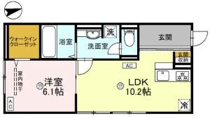 仮称D-ROOM中鴻池町2丁目の物件間取画像