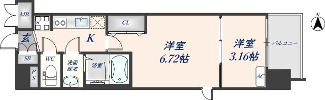 スプランディッド荒本駅前DUEの物件間取画像