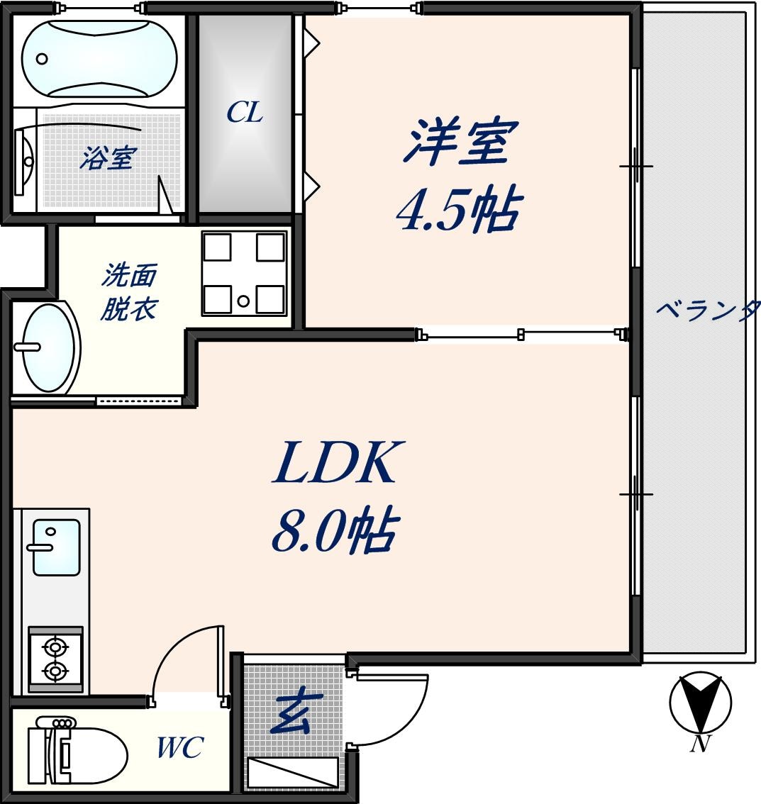 ディアコート岩田Ⅱの物件間取画像