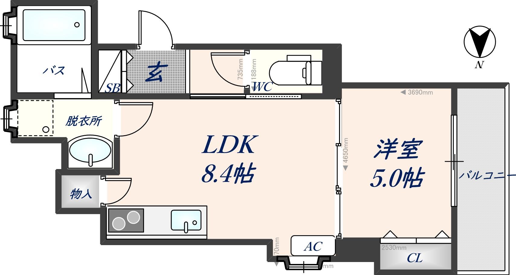 ラモーナ諸福Ⅱの物件間取画像