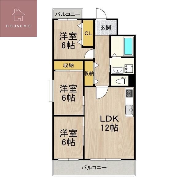 河内山本駅 徒歩14分 6階の物件間取画像