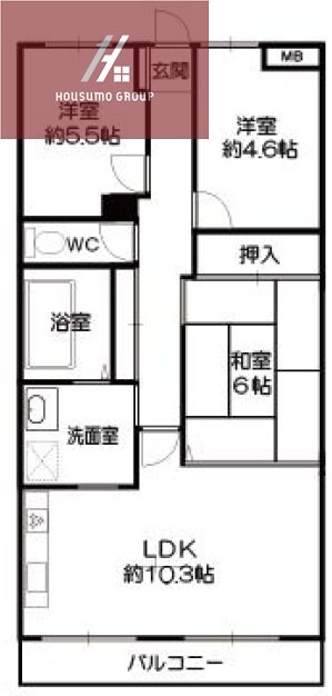 八尾南駅 徒歩20分 3階の物件間取画像