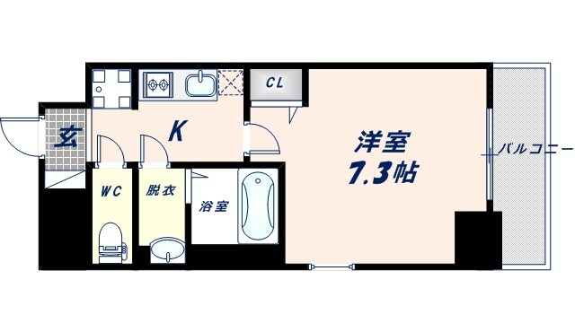 新深江駅 徒歩2分 3階の物件間取画像