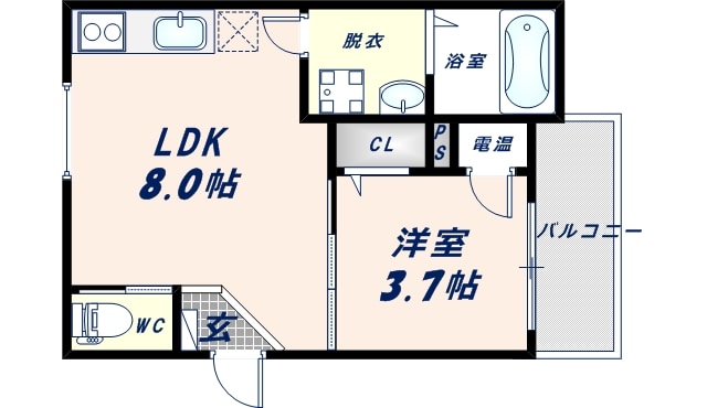 弥刀駅 徒歩5分 3階の物件間取画像