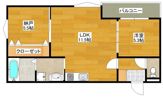 ボヌール緑地公園の物件間取画像