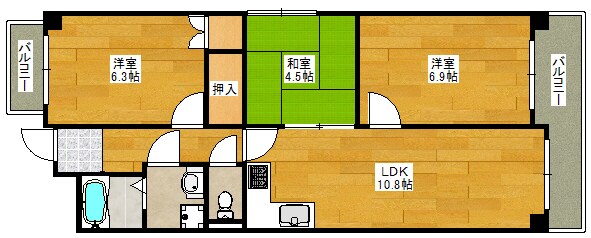 プレーヌ緑地公園の物件間取画像