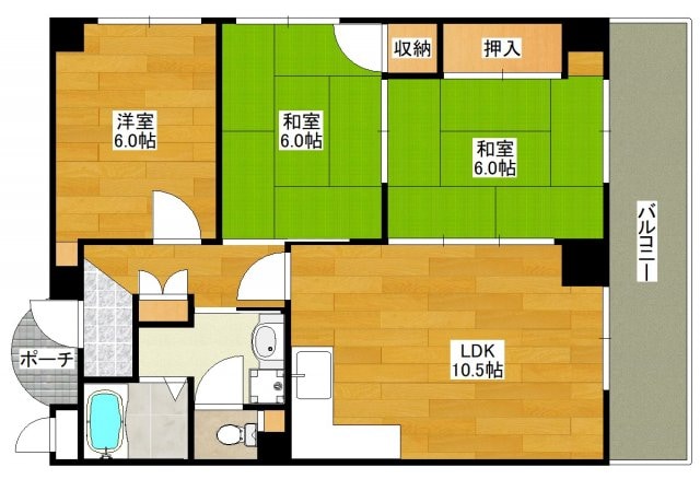 江坂第二下伊マンションの物件間取画像