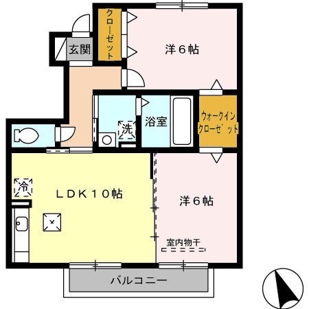 クレセント　Ａ棟の物件間取画像