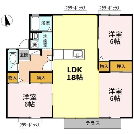 セジュール碧　Aの物件間取画像