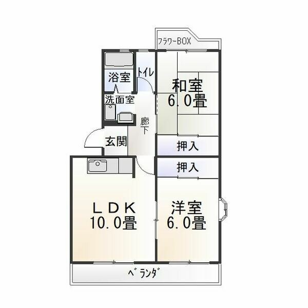 パープルシャトーB棟の物件間取画像