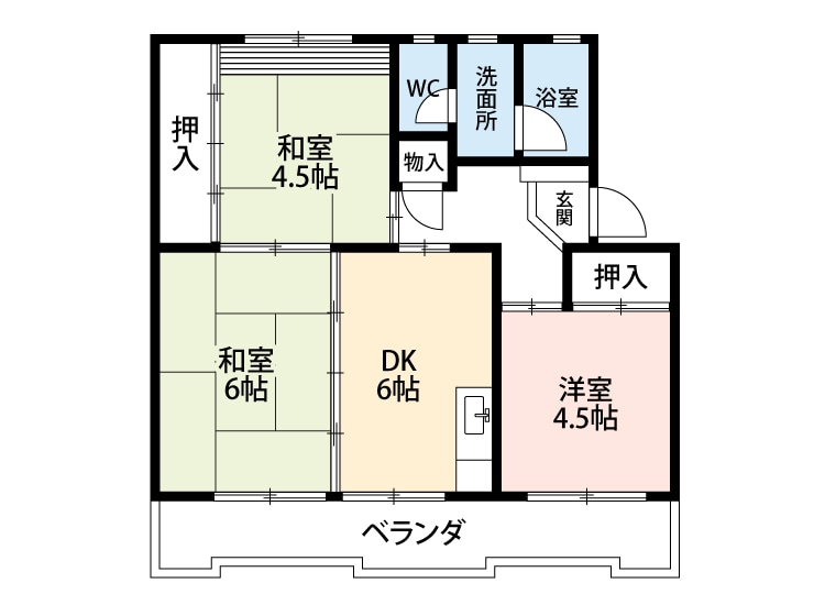 桜ヶ丘ハイツB棟の物件間取画像