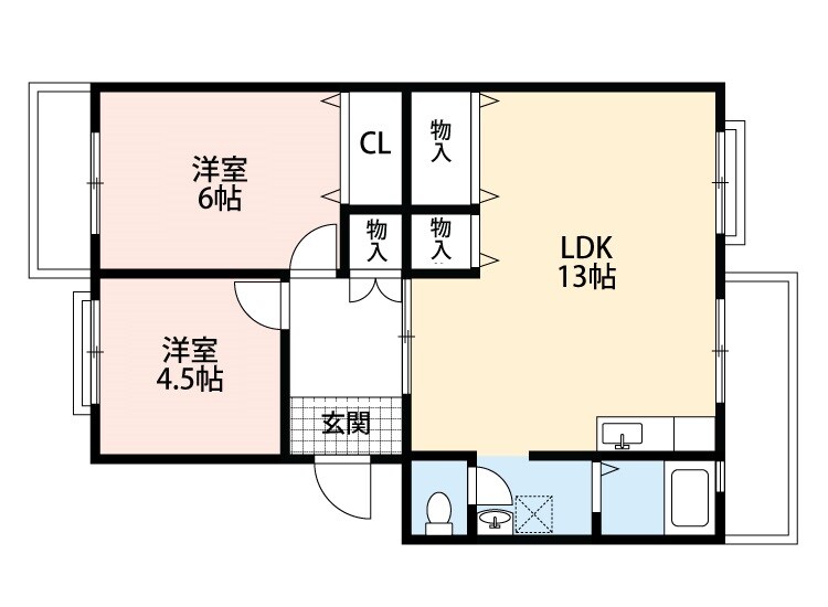 パストラル板倉Aの物件間取画像