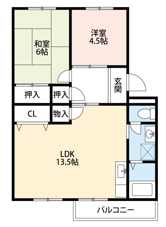 コーポ築山の物件間取画像