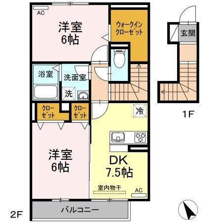 グランドゥール　Aの物件間取画像