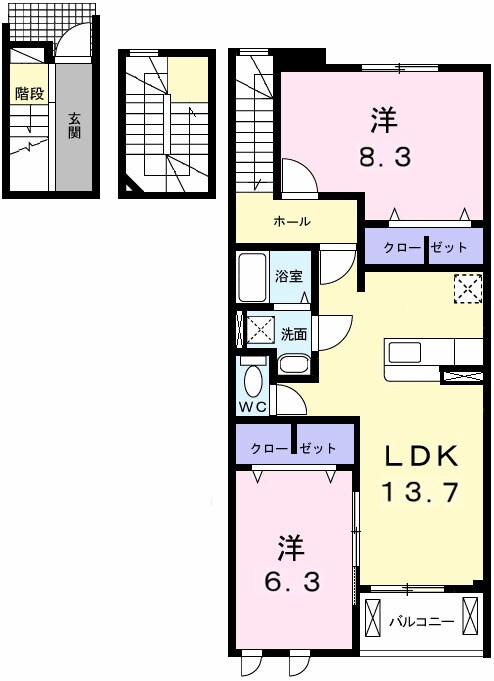 プリムローズＫの物件間取画像