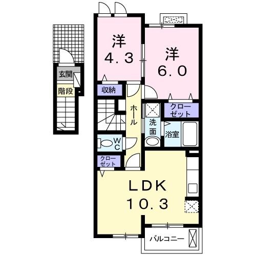 和　二の物件間取画像