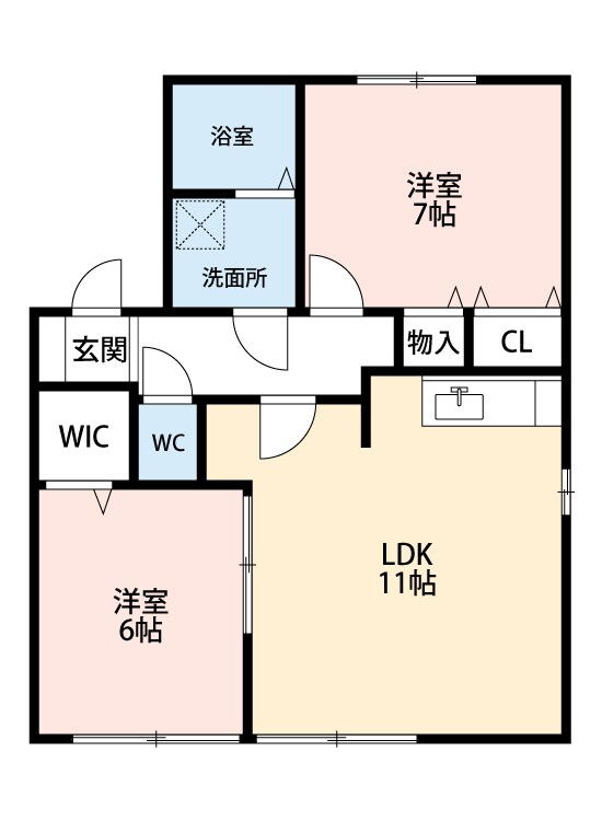 アグア フレスカA棟の物件間取画像