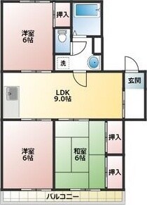 的場丘ハイツの物件間取画像