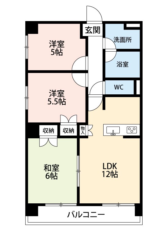 サンコートAOKIの物件間取画像