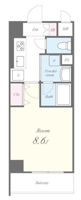 八王子駅 徒歩8分 4階の物件間取画像