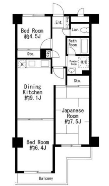 蕨駅 徒歩17分 4階の物件間取画像