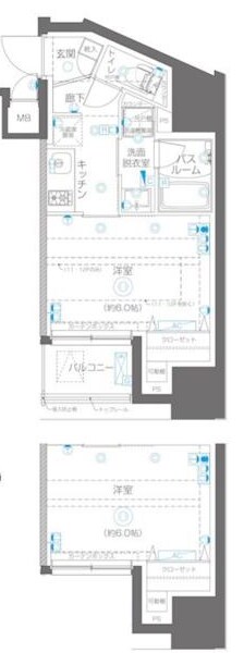 大島駅 徒歩4分 13階の物件間取画像