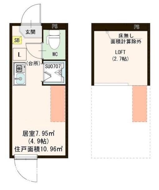 志茂駅 徒歩8分 1階の物件間取画像