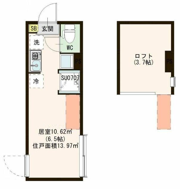 都立家政駅 徒歩6分 1階の物件間取画像