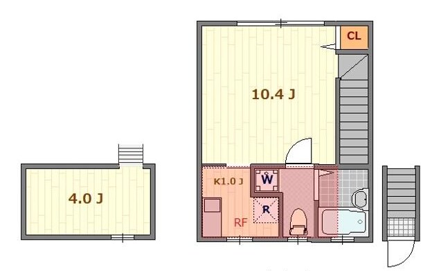 千駄木駅 徒歩5分 2階の物件間取画像