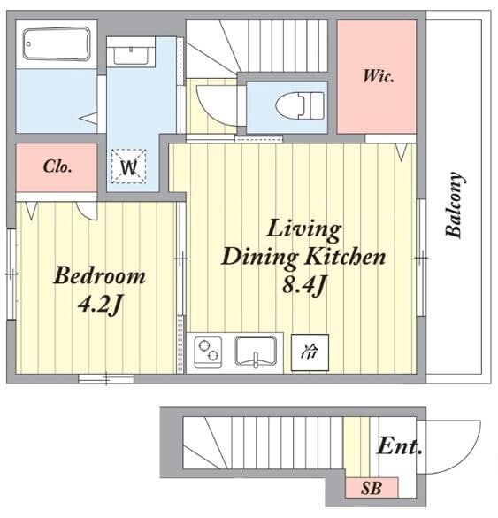 西台駅 徒歩6分 2階の物件間取画像