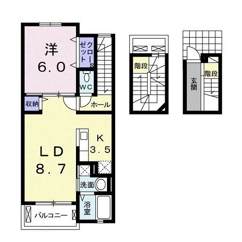 武蔵浦和駅 徒歩20分 3階の物件間取画像