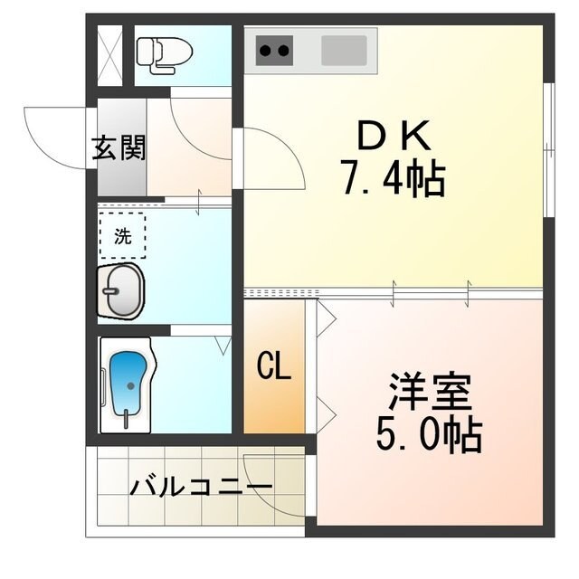 杉本町駅 徒歩5分 3階の物件間取画像