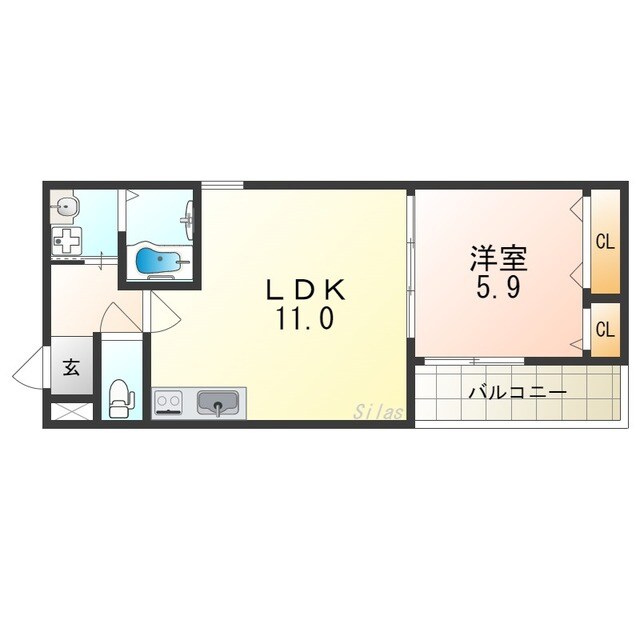 中百舌鳥駅 徒歩9分 3階の物件間取画像