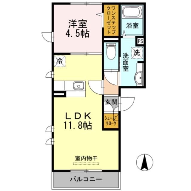 寺田町駅 徒歩15分 1階の物件間取画像