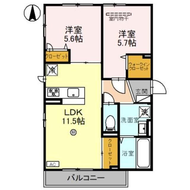 仮称D-ROOM新堂2丁目の物件間取画像