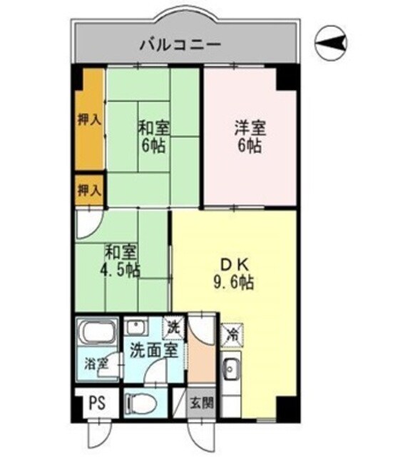 長原駅 徒歩4分 4階の物件間取画像