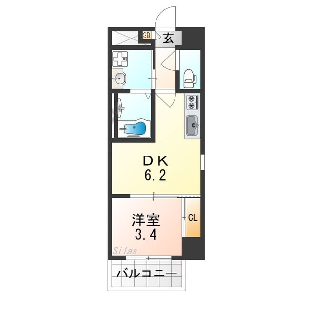 喜連瓜破駅 徒歩4分 3階の物件間取画像